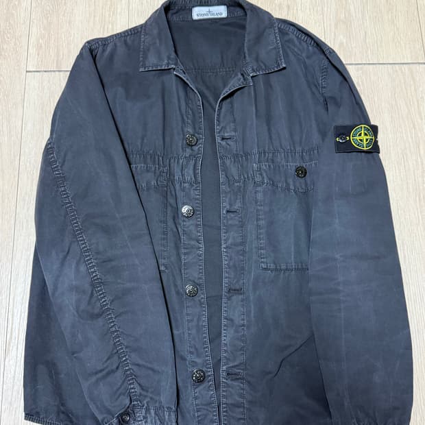 21ss 스톤아일랜드 올드이펙트 오버셔츠 블랙 L사이즈