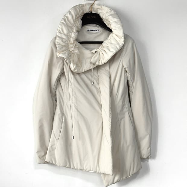 질샌더 하이넥 셔링 언발 집업 점퍼