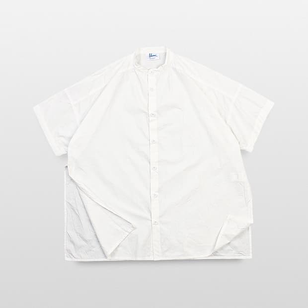 YARMO Oversized Band Collar Half Shirt (