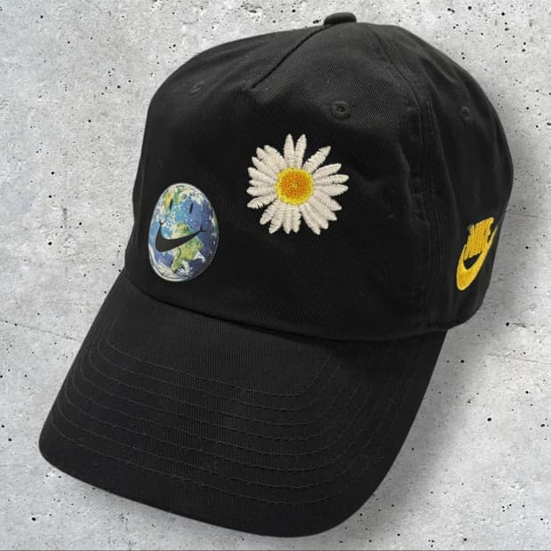 나이키 헤리티지86 블랙 볼캡 지구 꽃 자수