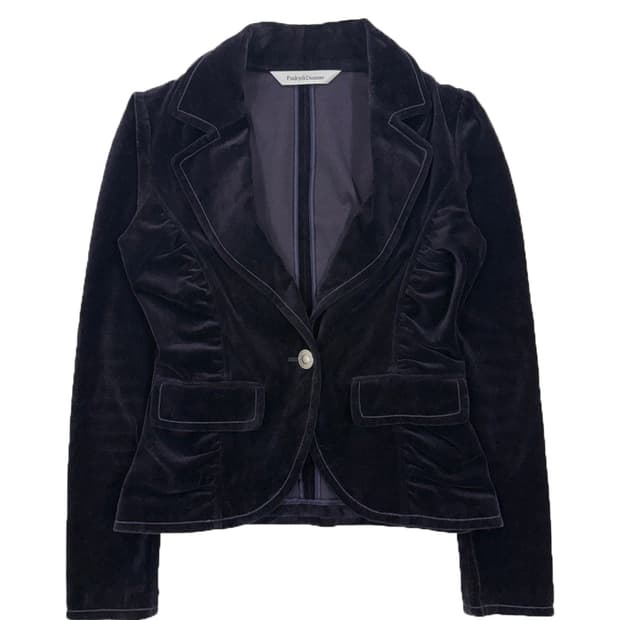 빈티지 Pinky&Dianne 퍼플 벨벳 셔링 싱글 자켓