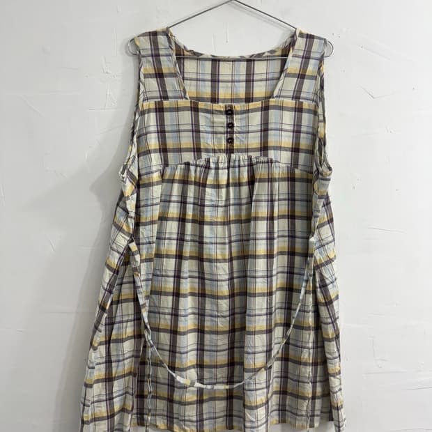 check mori blouse