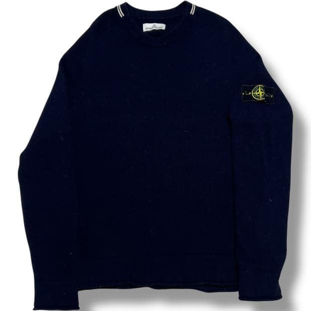 Stone Island 패치 와펜 네이비 니트 