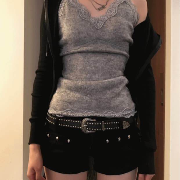 kyoiii WHISPER LACE SLEEVELESS 쿄이 나시