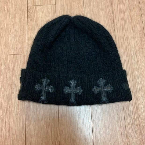 크롬하츠 가죽패치 캐시미어 비니 (상태굿/신세계)