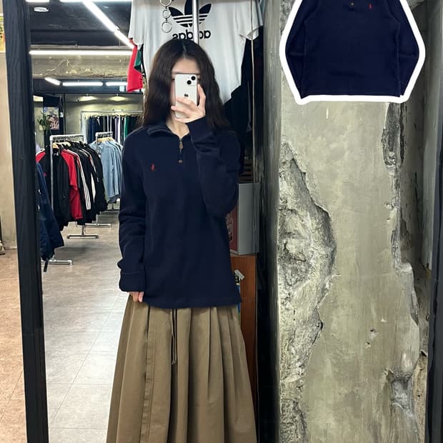 폴로 랄프로렌 반집업 니트 네이비 S #csz2671