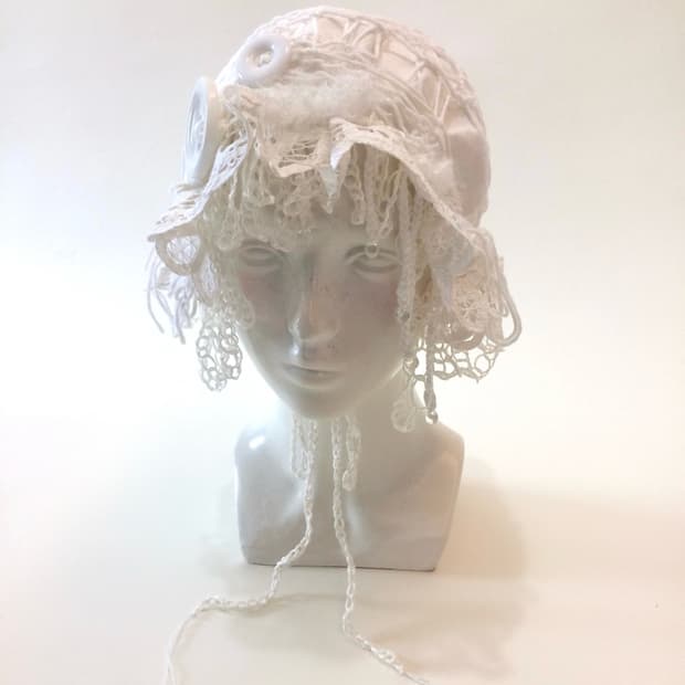 yamimiaogou x soxjeto shop화이트 크로셰 해파리 모자