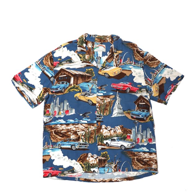PARADISE FOUND USA MADE 레이온 하와이안 셔츠  