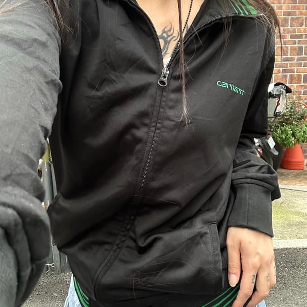 90s CARHARTT 블랙 져지 트랙탑