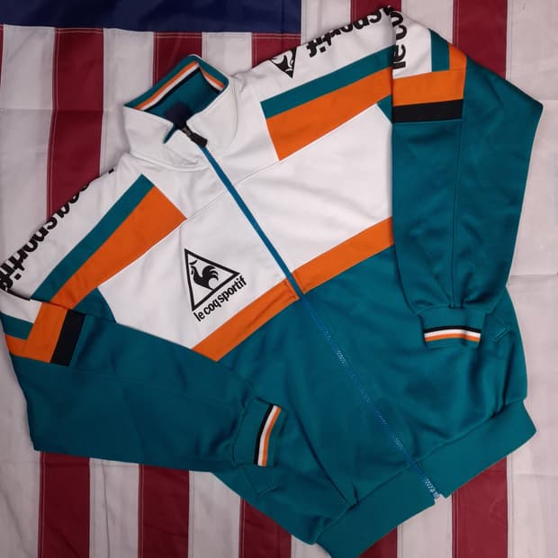 새제품 오리지날 80's 일본판 르꼬끄 배색 져지