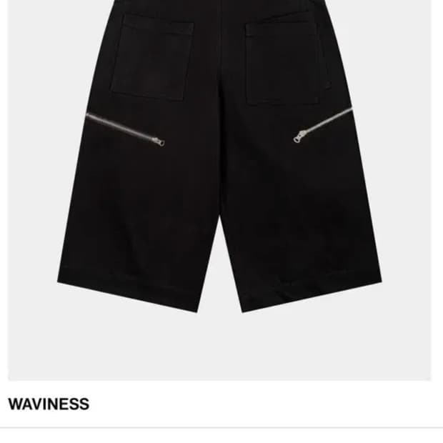 (3)웨이비니스 어시메트리 지퍼 디테일 버뮤다 팬츠 블랙