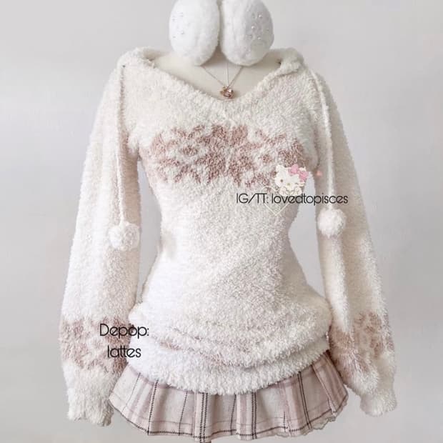 리즈리사 초코 노르딕 폼폼이 핀터깔 원피스 라떼갸루 히메카지