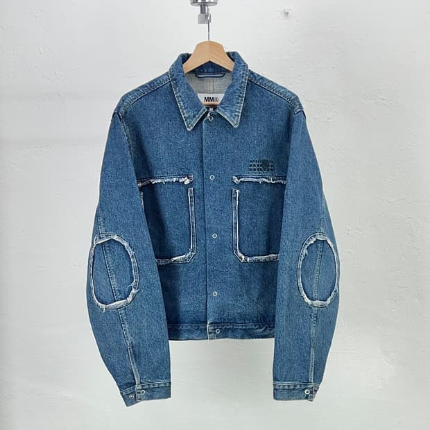 mm6 메종 마르지엘라 21aw 디스트레스드 이펙트 데님 자켓