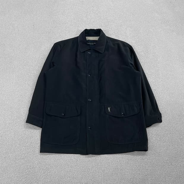 입생로랑 Ysl 로고 폴리쉘 자켓 블랙