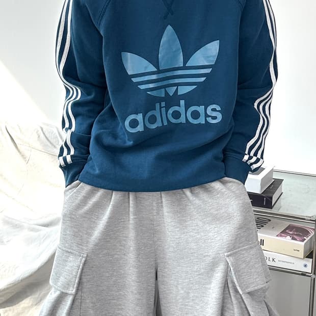 아디다스 빅파이어버드 블루 맨투맨 XL