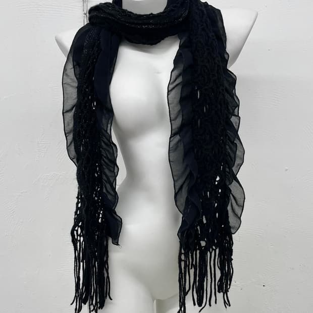 블랙페어리 프릴 수술 머플러 