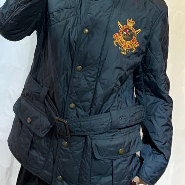 폴로랄프로렌 여성용 벨티드 크레스트 퀄팅 자켓