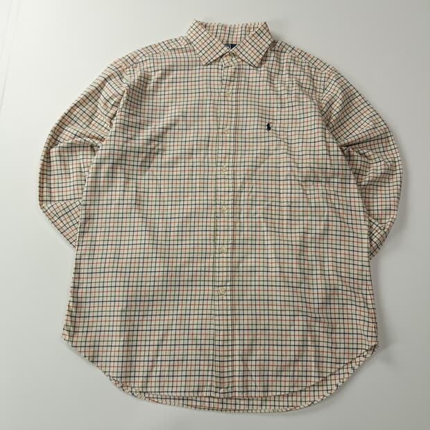 CA485 L 폴로 90s 홍콩판 멀티 테터솔 체크 셔츠 남방