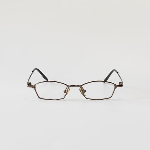 [픽키-596] (Small) 브라운 메탈 사각 안경테 클래식 소형 데드