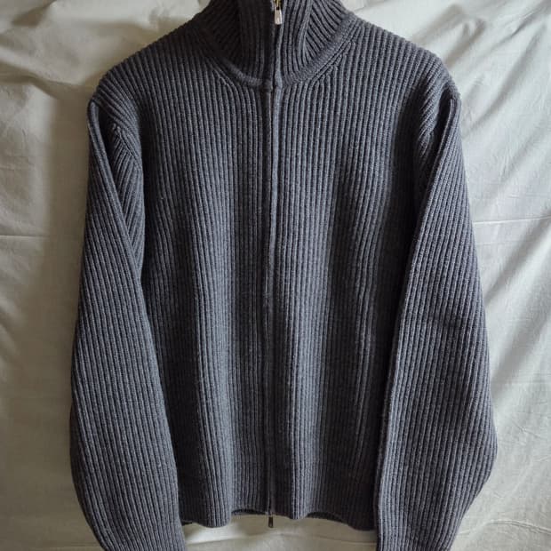 인더로우 25FW 로이 풀집업 니트 멜란지그레이 3