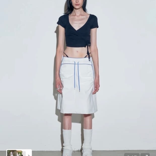 스컬프터 로우라이즈 미디스커트 xs