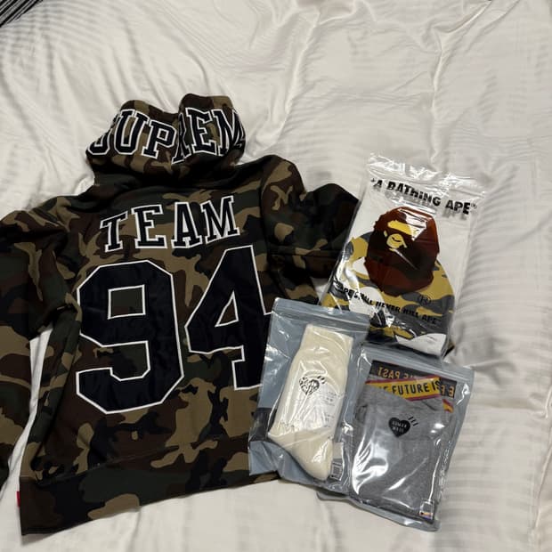 슈프림 팀 94 후드 스웨트셔츠 우드랜드 카모 - 25S