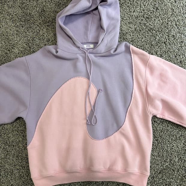 ERL 이알엘 웨이브 후드 니트 퍼플 핑크