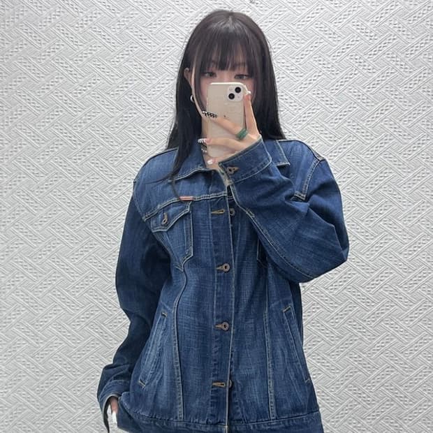 마자플라바 올드스쿨 빈티지 오버핏 데님 자켓 100 C10710