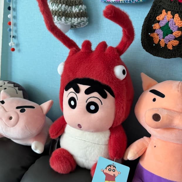 짱구 가재옷 중대형 인형 택있는 새재품 약 36센치