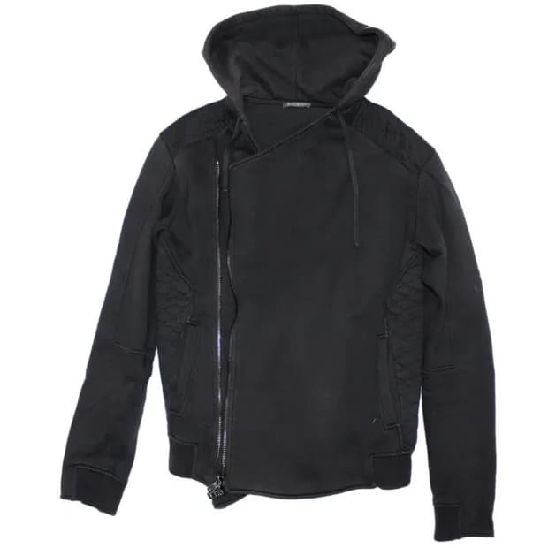 Balmain 발망 파이톤 사선 지퍼 바이커 비대칭 후드집업
