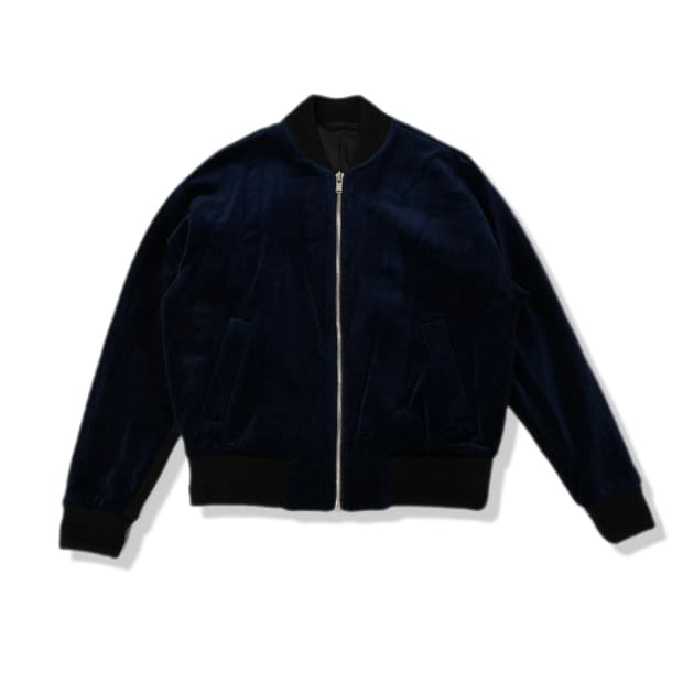 system 니트배색블루종