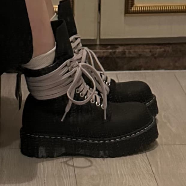 닥터마틴x릭 오웬스 쿼드 솔 스틸 토 부츠 250