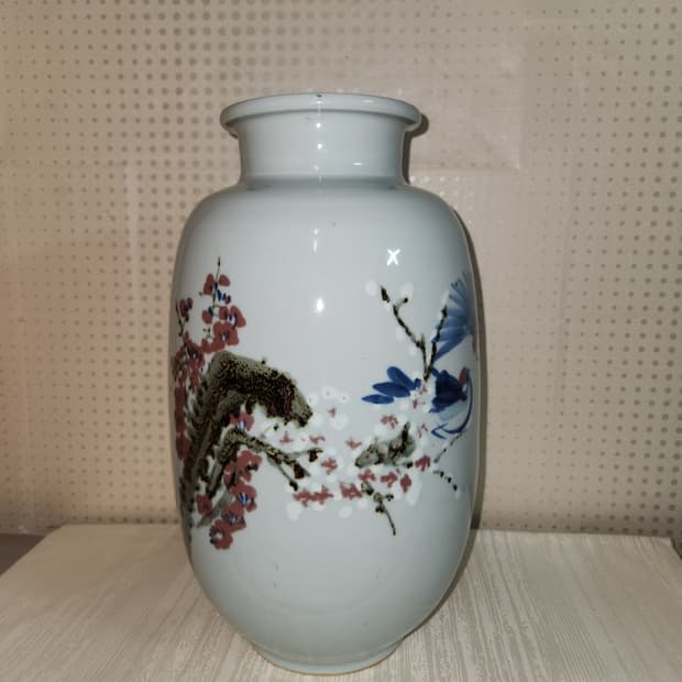 덕명 도자기 화조도