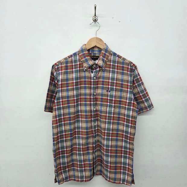 맥그리거 체크 반팔 셔츠 여L