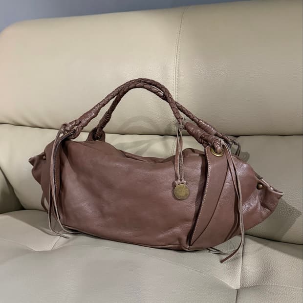 Braided detail slouch shoulder bag