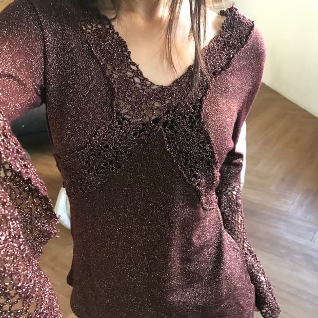 vintage pearl lace top