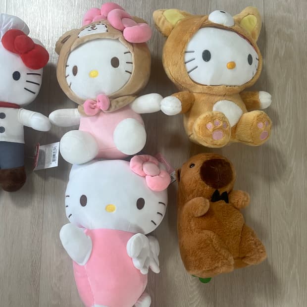 헬로키티 인형 4개 카피바라 인형 1개