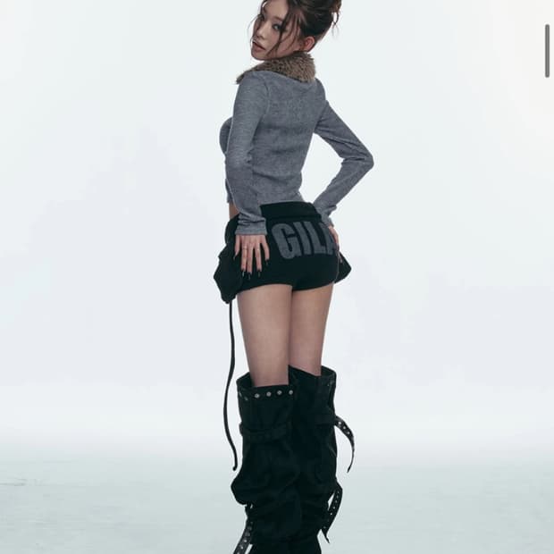 길라아카이브 니트 반바지 블랙