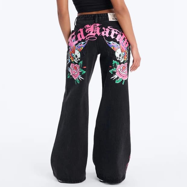 [새제품] 에드하디 블랙 데님 와이드 팬츠