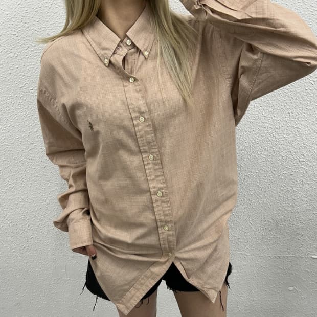 폴로 랄프로렌 브라운포니 베이지체크 셔츠 43