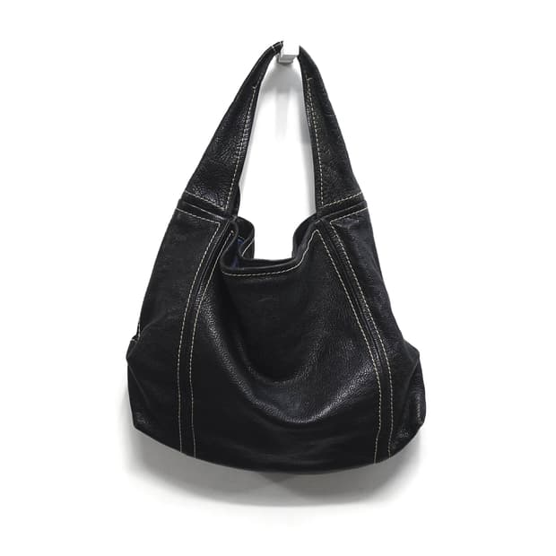 LEATHER  빈티지 레더 스티치 빅 카우치 숄더백