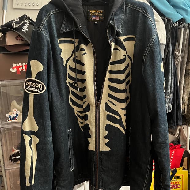 벤슨 레더 본 데님 후드자켓 2xl