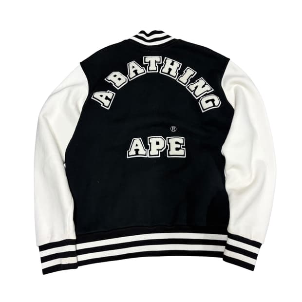 베이프 Bape 스타디움 레터링 로고 면 바시티 자켓