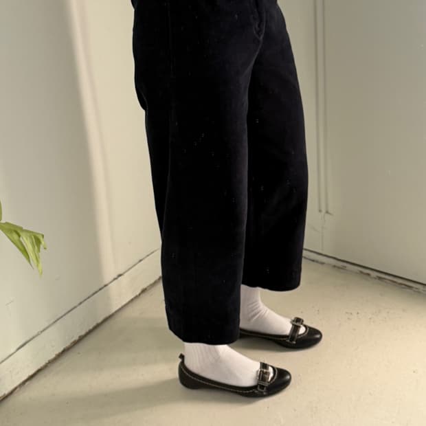 일본빈티지 네이비 코듀로이 7부팬츠