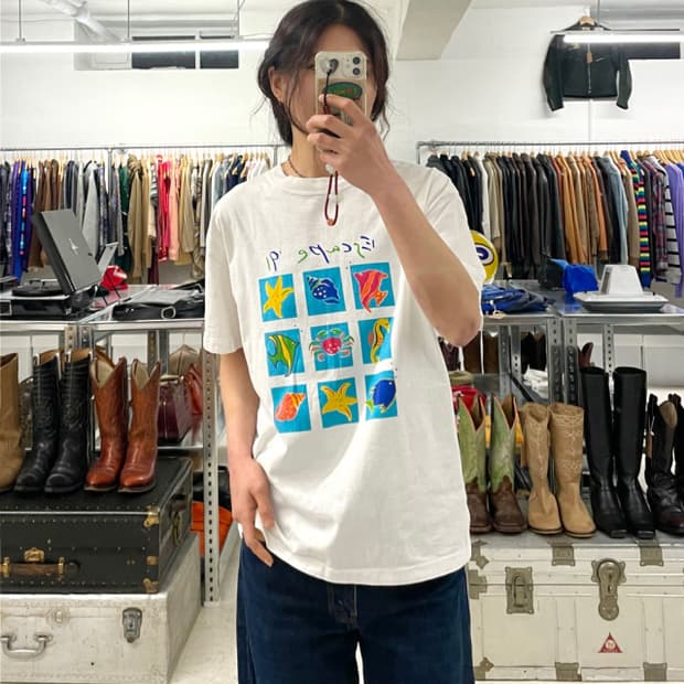 90s tropical fish t-shirt 열대어 티셔츠