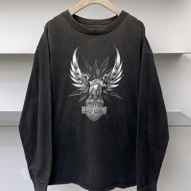 할리데이비슨 1999s 크롬 이글 롱슬리브 티셔츠