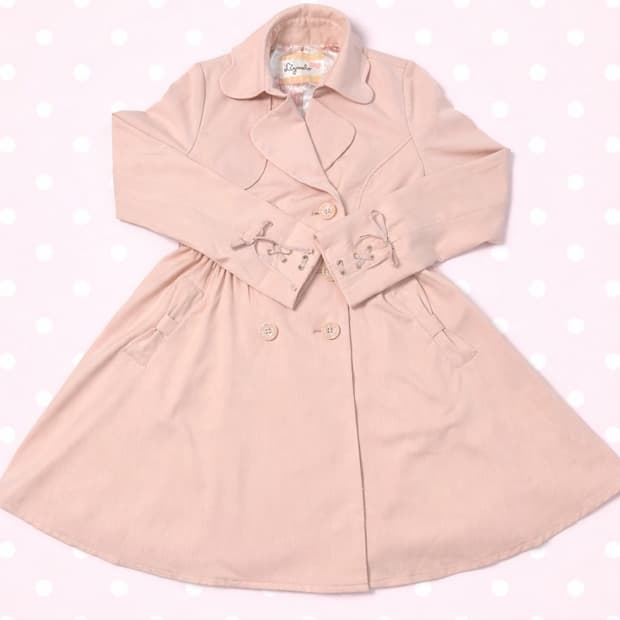 리즈리사 리즈멜로 핑크 트렌치 코트