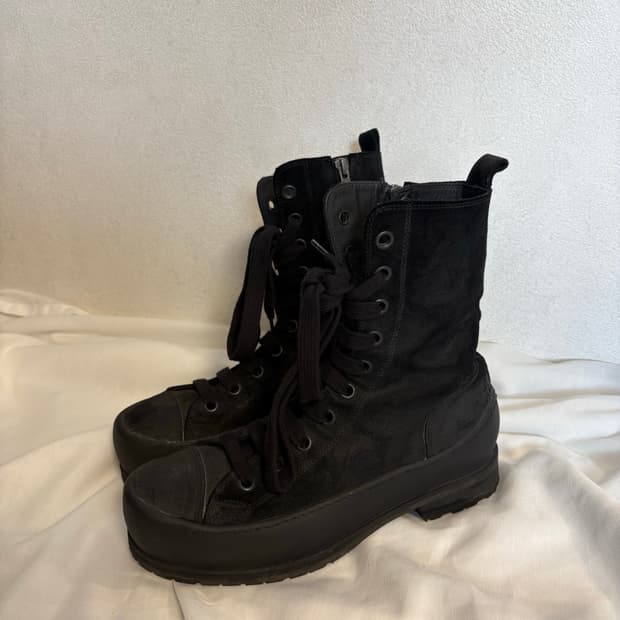 Ann Demeulemeester 스웨이드 레더 레이스업 부츠