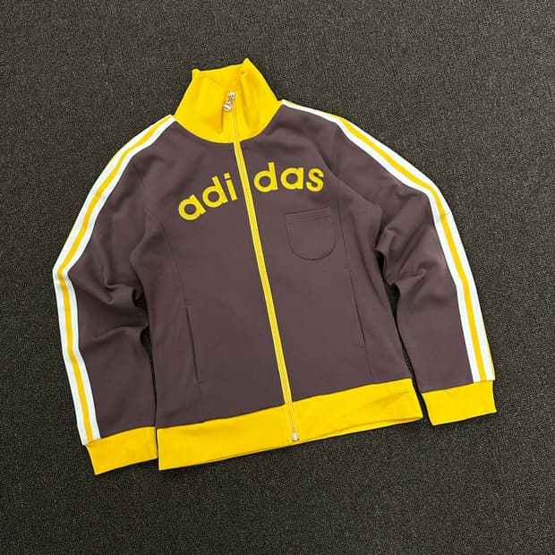 M)Adidas 빈티지 여성 빅로고 옐/퍼 트랙탑 져지