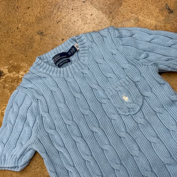 폴로 랄프로렌 하늘 반팔 니트 